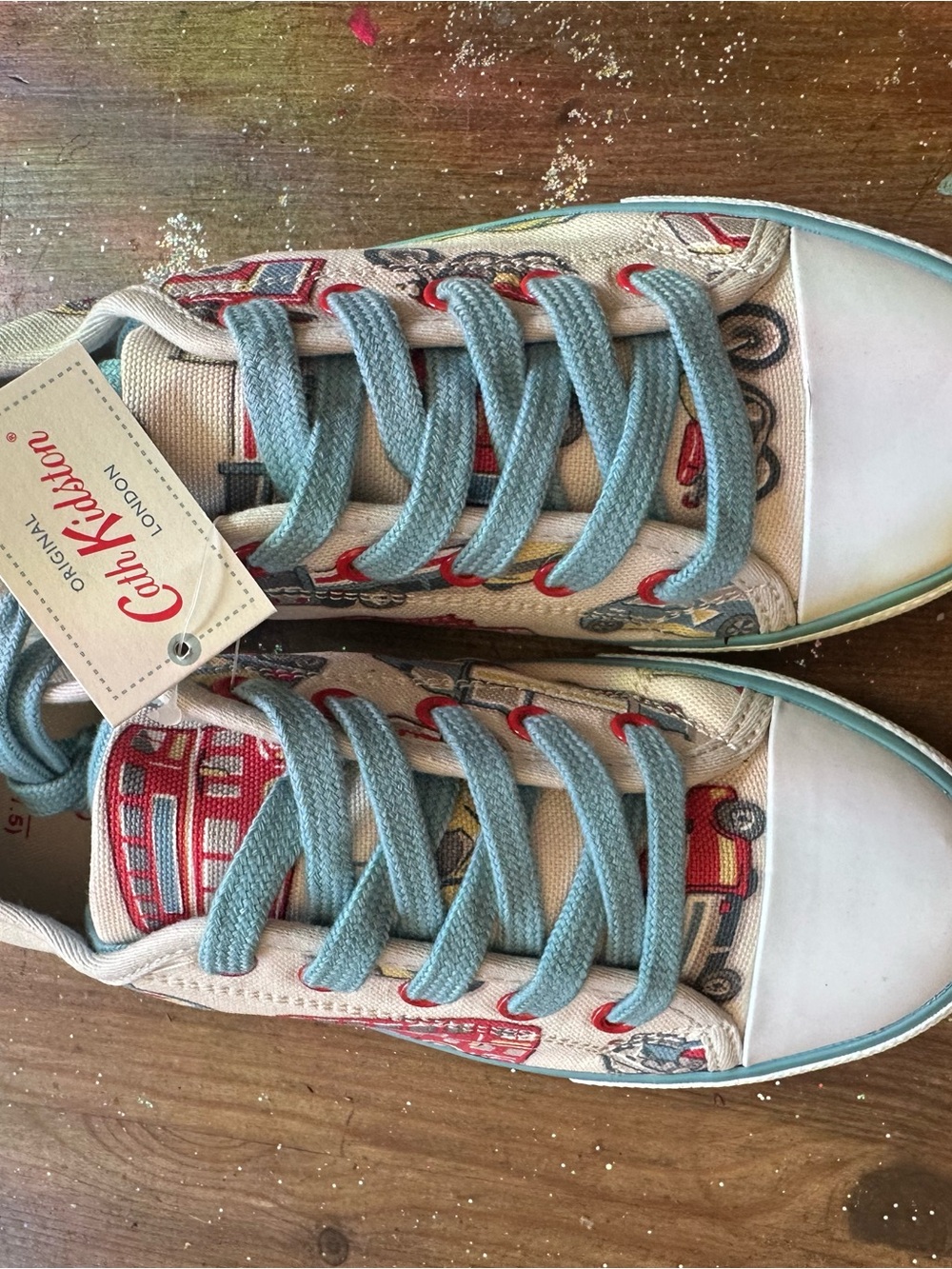 Cath Kidston Kids Sneakers in Cream, Light Blue, Red